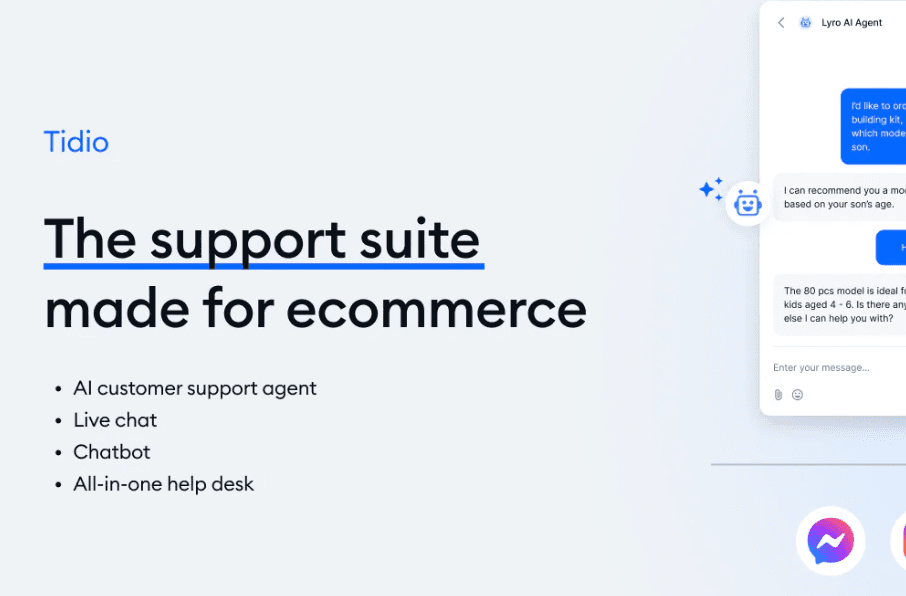 Logo for Tidio - Live Chat & AI Chatbots